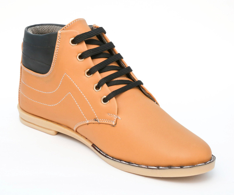 TheWhoop Mens High Ankle Premium Shoes Casuals For Men(Tan)