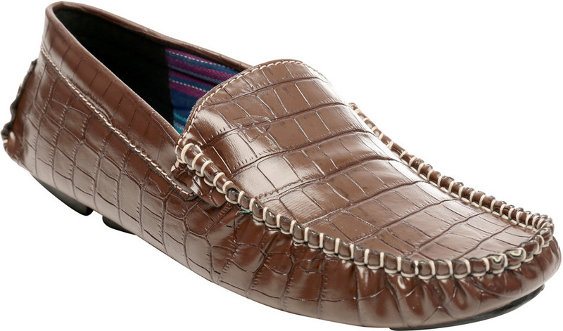 Funk'd Croco Loafers For Men(Brown)
