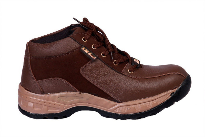 JK Port Brown Faux Leather Safety Shoe For Men(Brown) JK Port Brown Faux Leather Safety Shoe For Men(Brown)