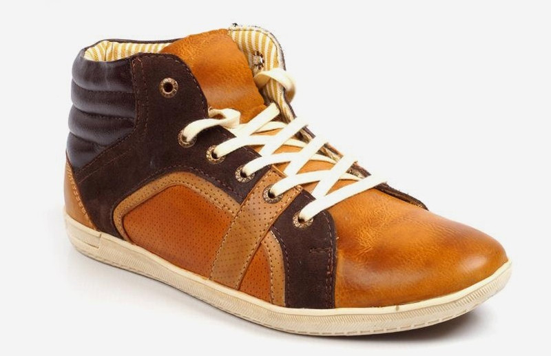 Vebero Hip Hop High Ankle Boots Sneakers For Men(Tan)