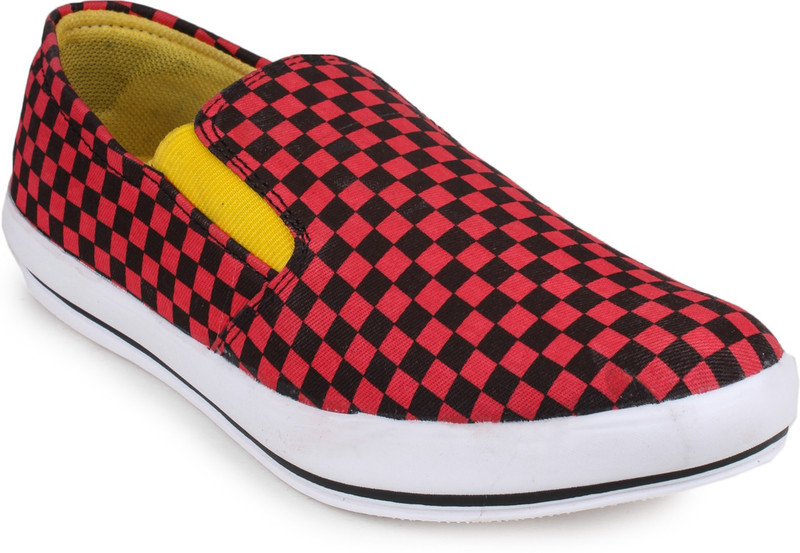 Jynx Check Casual Casual Shoes For Men(Red)
