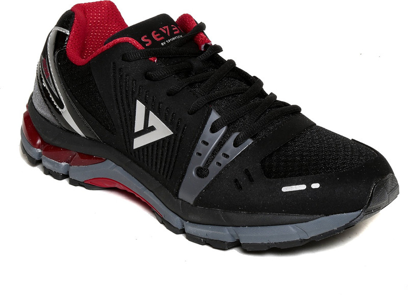 Seven Poseidon Black High Risk Red Running Shoes For Men(Black) Seven Poseidon Black High Risk Red Running Shoes For Men(Black)