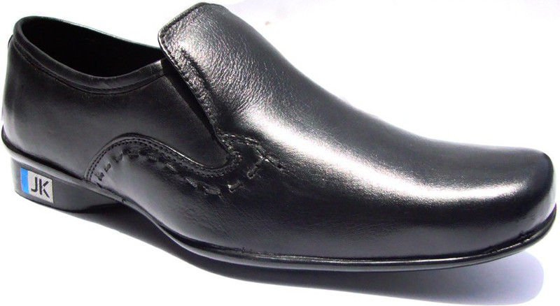 JK Port Black Leather Formal Shoe Slip On For Men(Black)