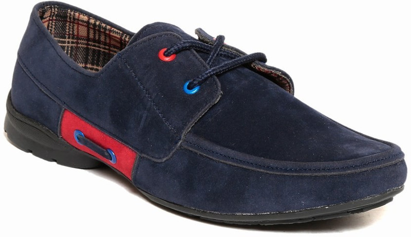 Zapatoz zapatoz classic two eye boat shoe Loafers For Men(Navy)