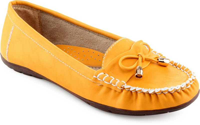 Shuz Touch Loafers For Women(Yellow)