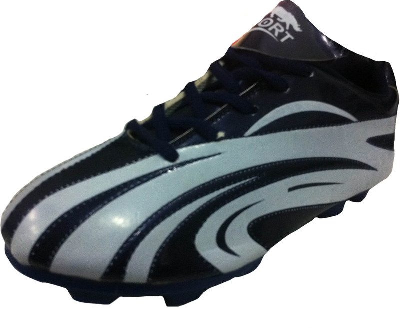 Port Silver Line Performance Soccer Cleat Football Shoes For Men(Black)