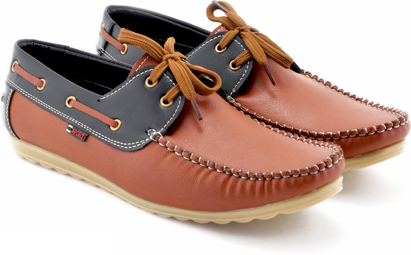 Boysons stylish loafers Boat Shoes For Men(Tan)