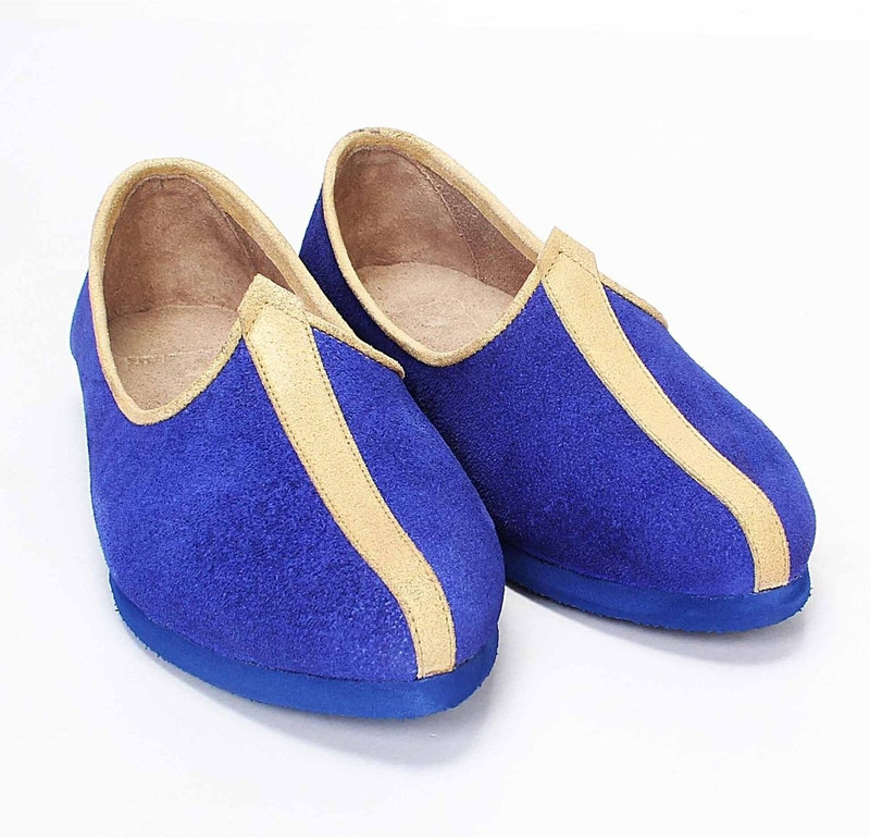 Bare Skin Blue Suede Jalsa Juti Jutis For Men(Blue)