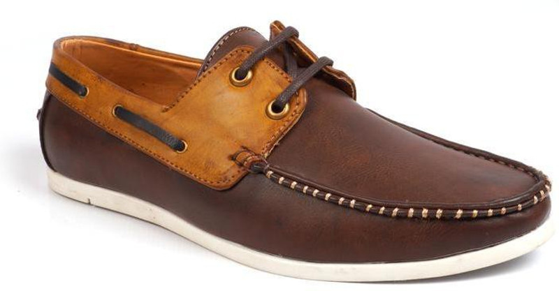 Vebero Classic Urban Boat Shoes For Men(Tan, Brown)