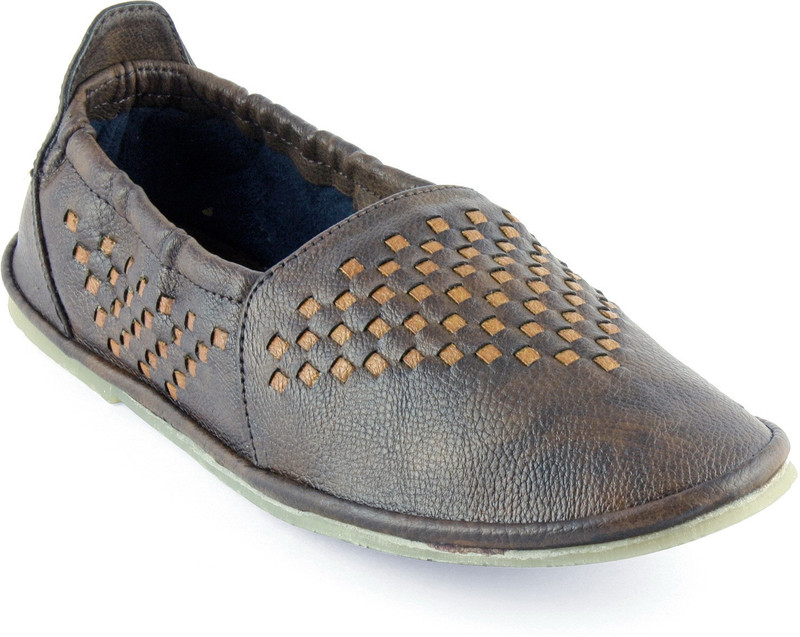 DeVEE Fox Checkered Brown Mojaris For Men(Brown)