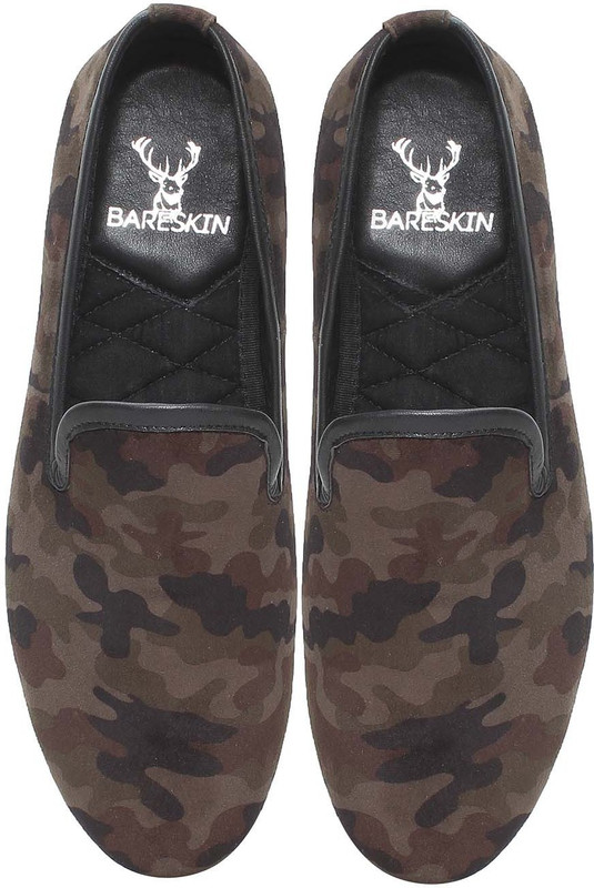Bare Skin Velvet Slip-On Loafers For Men(Multicolor)