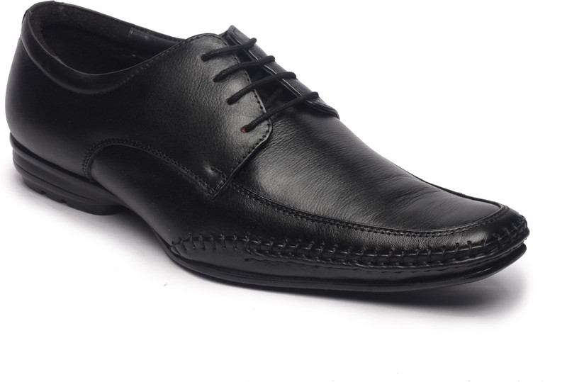 Feather Leather Genuine Black Lace Up Shoes For Men(Black) Feather Leather Genuine Black Lace Up Shoes For Men(Black)