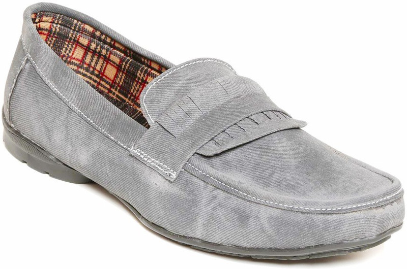Zapatoz zapatoz mens classic grey loafers Loafers For Men(Grey)