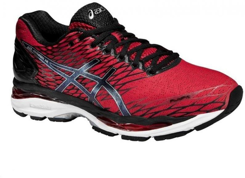 Asics Gel-Nimbus 18 Men Running Shoes For Men(Silver, Red, Black)