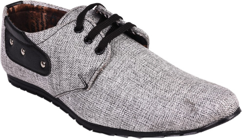 Knoos CANVAS Sneakers For Men(Silver, Black)