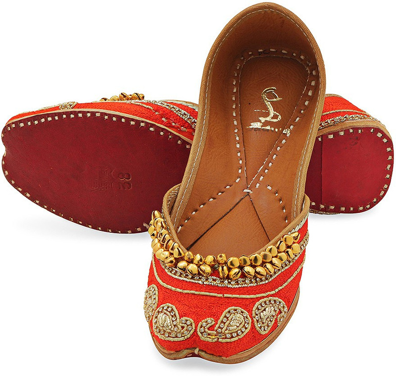 Paduki Ethnic Footwear For Women(Orange)