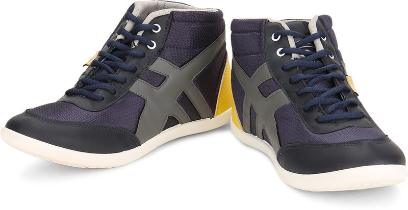 Globalite Astrix Men High Ankle Sneakers For Men(Blue, Grey, Yellow) Globalite Astrix Men High Ankle Sneakers For Men(Blue, Grey, Yellow)