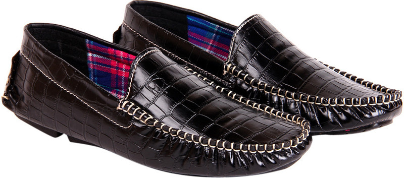Funk'd Croco Loafers For Men(Black)