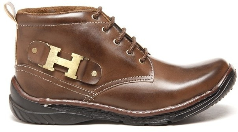 Zapatoz Two Tone Harley Brown Boots For Men(Brown)