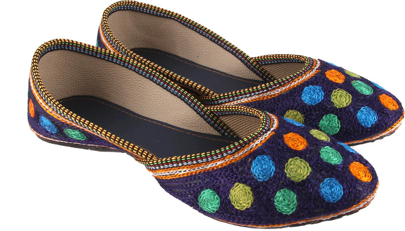 Traditional Collection Multicolour flat lucky bellies Bellies For Women(Multicolor)