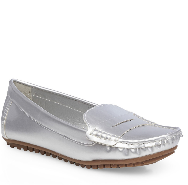 Larissa & Bella Loafers For Women(Silver)