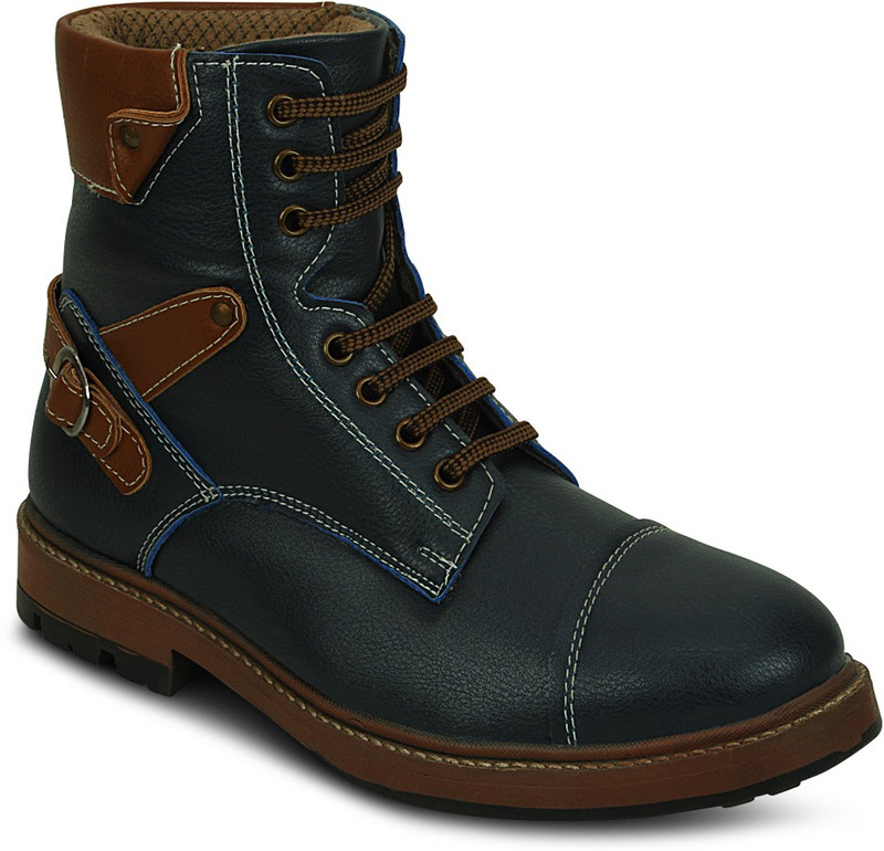 Get Glamr Trecking Lace Ups Boots For Men(Blue)