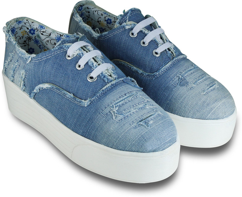 Beonza Women Denim Sneakers For Women(Blue)