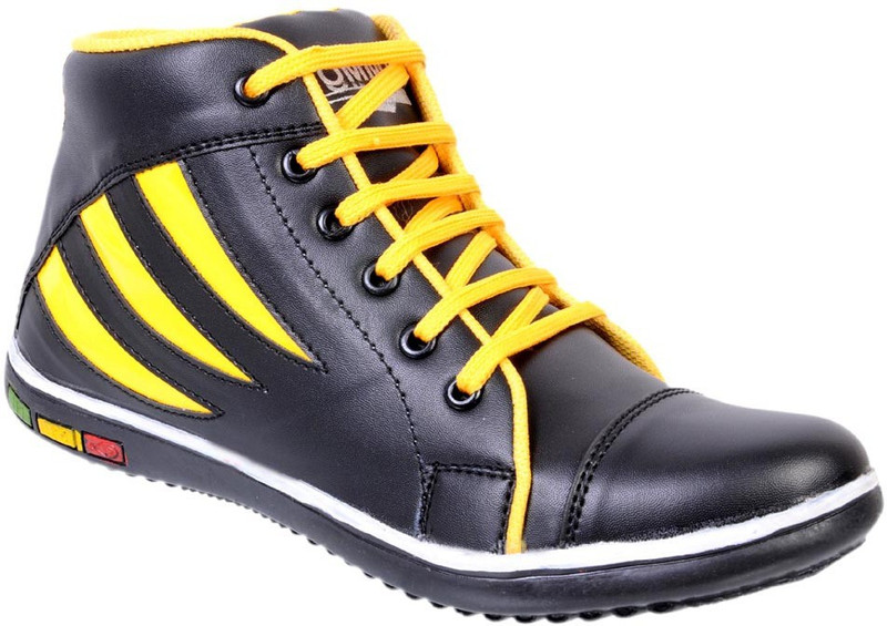 Fescon Raze Boots For Men(Black, Yellow)