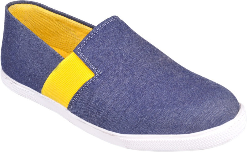 Knoos BLUE YELLOW Canvas Shoes For Men(Blue)