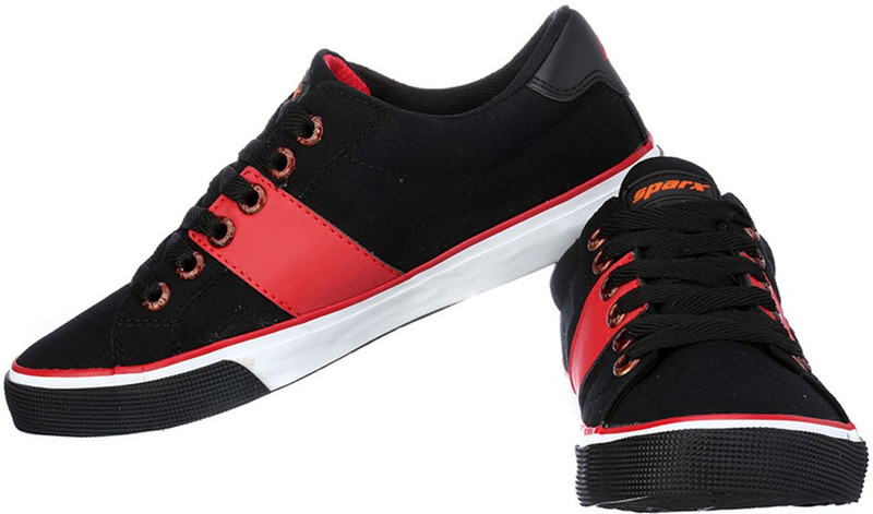 Sparx Stylish Black Sneakers For Men(Red, Black)