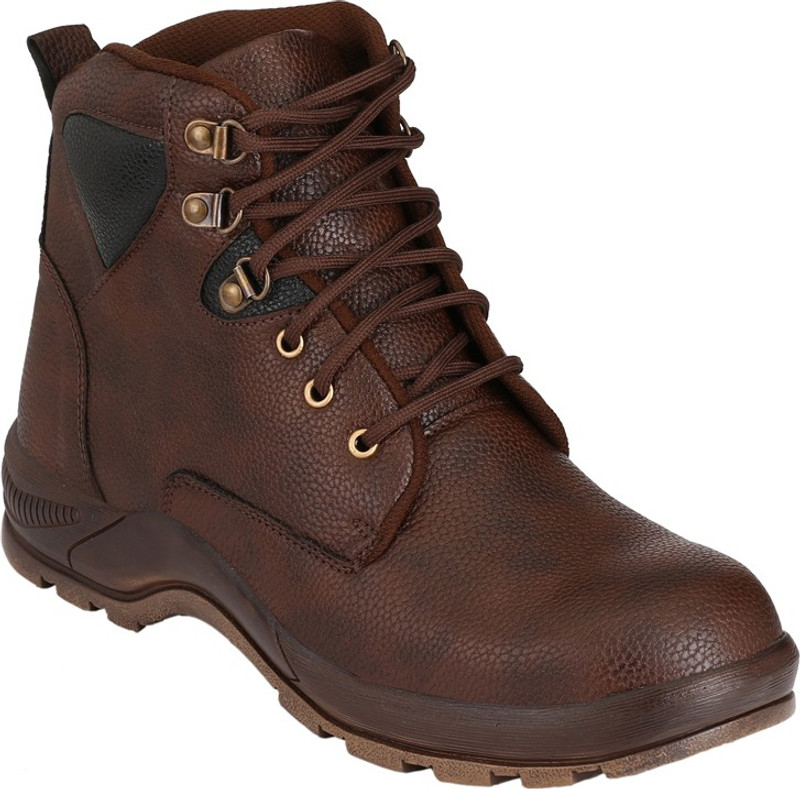 Udenchi Mens Steel Toe Safety Boots For Men(Brown, Black)