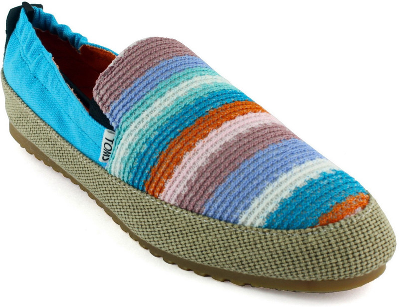 Tom's Elastic Fit Sky-Orange Espadrille Slip On Sneakers For Men(Blue, Orange)