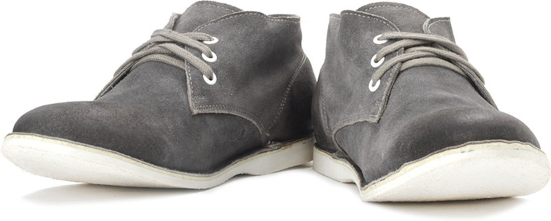 Superdry Destroyed Desert Mid Ankle Sneakers For Men(Grey)