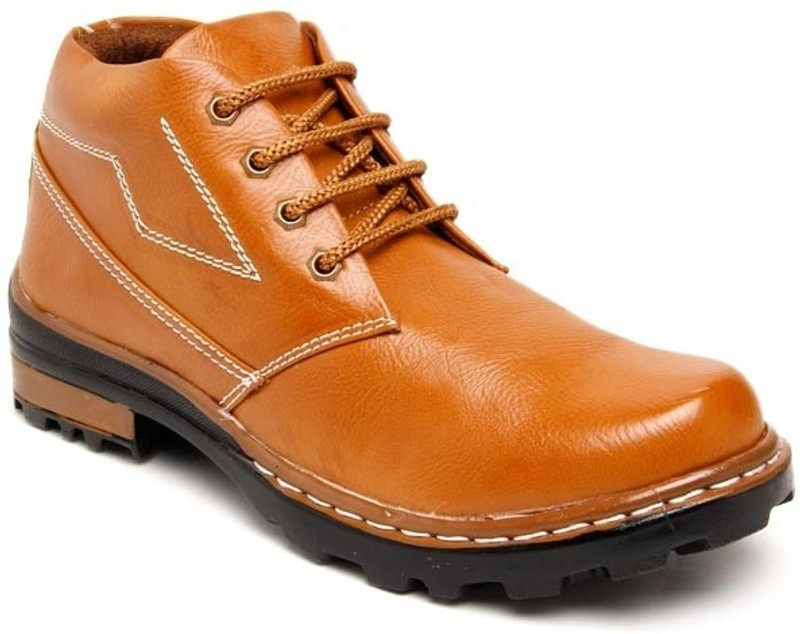 Zapatoz Feisty Tan Ankle Length Boots For Men(Tan)