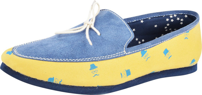 Willywinkies Trendy and Cool Slip On Sneakers For Men(Blue, Yellow)