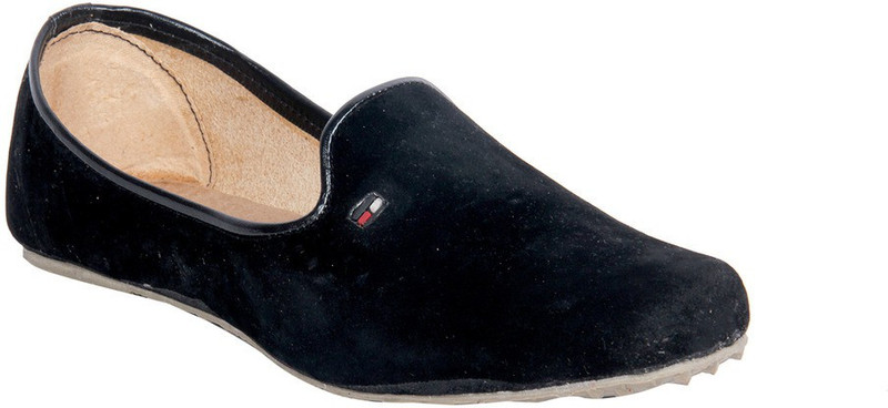 Panahi Black Velvet Slip On Casual Canvas Loafers Canvas Shoes For Men(Black)