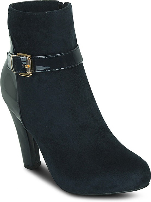 Get Glamr Dual Block Boots For Women(Blue) Get Glamr Dual Block Boots For Women(Blue)