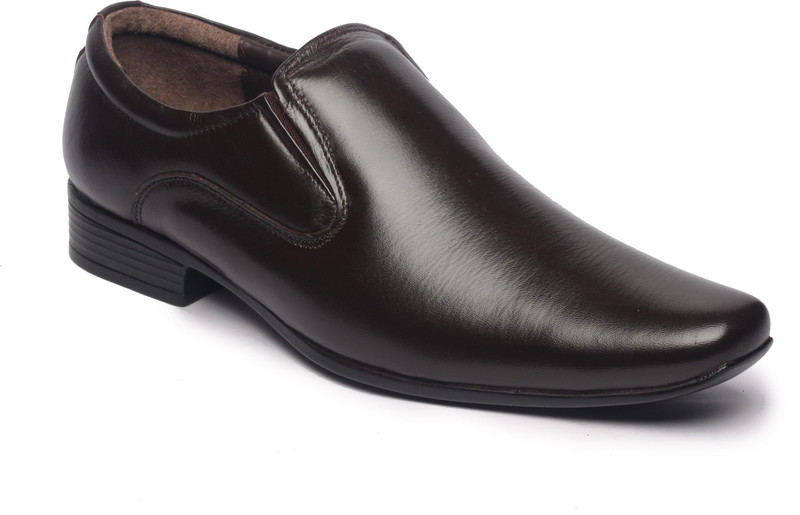 Feather Leather Genuine Brown Slip On Shoes For Men(Brown) Feather Leather Genuine Brown Slip On Shoes For Men(Brown)