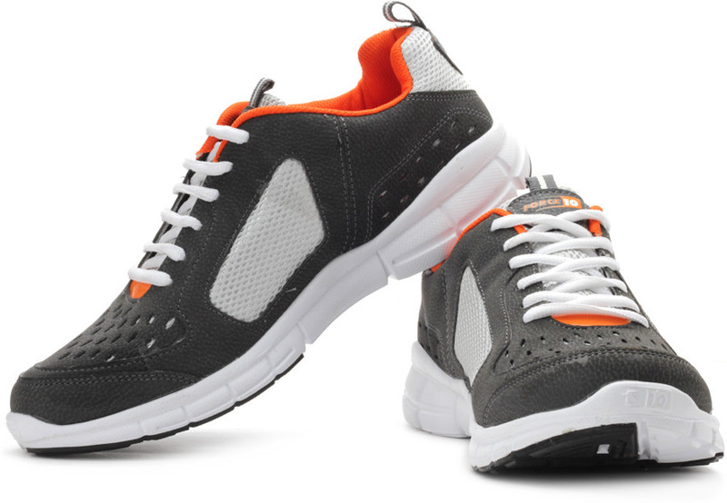 Force 10 By Liberty Running Shoes For Men(White, Orange, Grey)