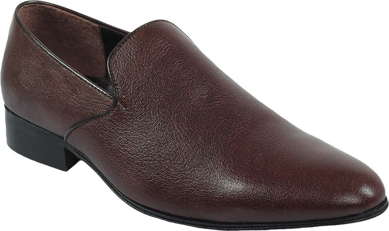 Shoe Bazar Leather Sole Slip On Shoes For Men(Maroon)