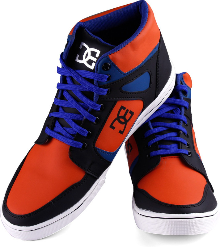 Shoefad Sneakers For Men(Black, Orange)