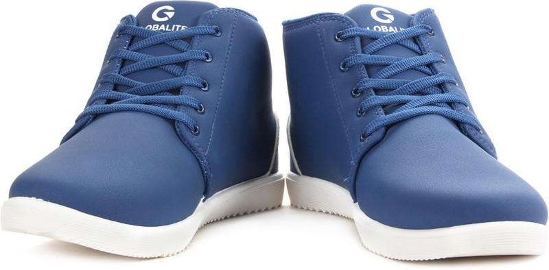 Globalite Classic High Ankle Sneakers For Men(Blue) Globalite Classic High Ankle Sneakers For Men(Blue)