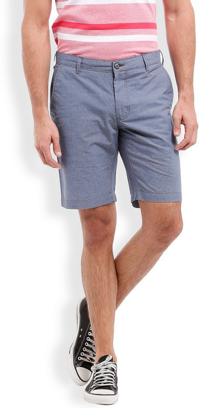 Parx Solid Men Dark Blue Basic Shorts