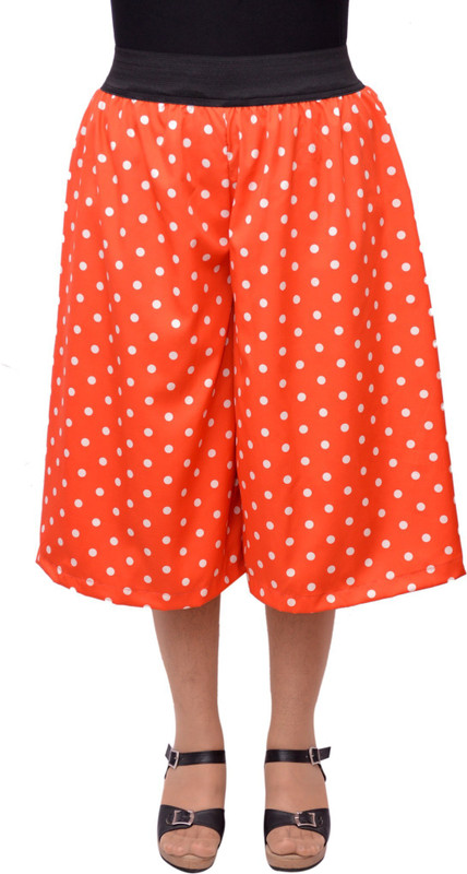 V3ishop Polka Print Women Orange Culotte Shorts