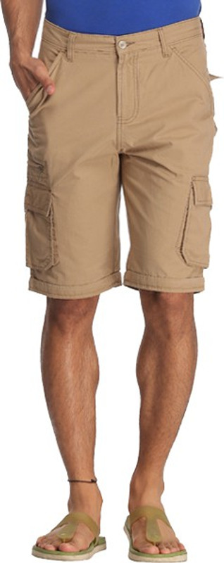 Born Free Solid Men Beige Bermuda Shorts