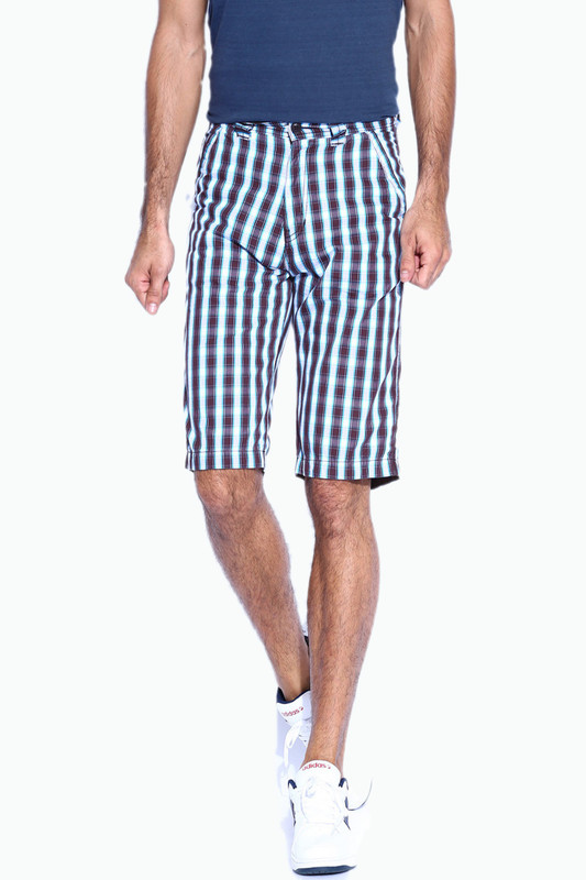 Sports 52 Wear Checkered Men Brown Basic Shorts