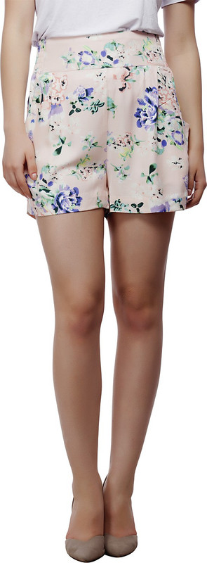 Living Doll Floral Print Women Multicolor Basic Shorts
