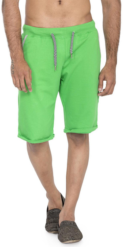 Wear Your Opinion Solid Men Green Gym Shorts