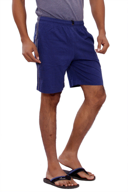 JT International Solid Men Light Blue Sports Shorts
