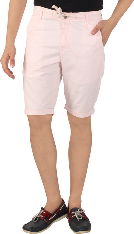 Magneto Solid Men Pink Chino Shorts